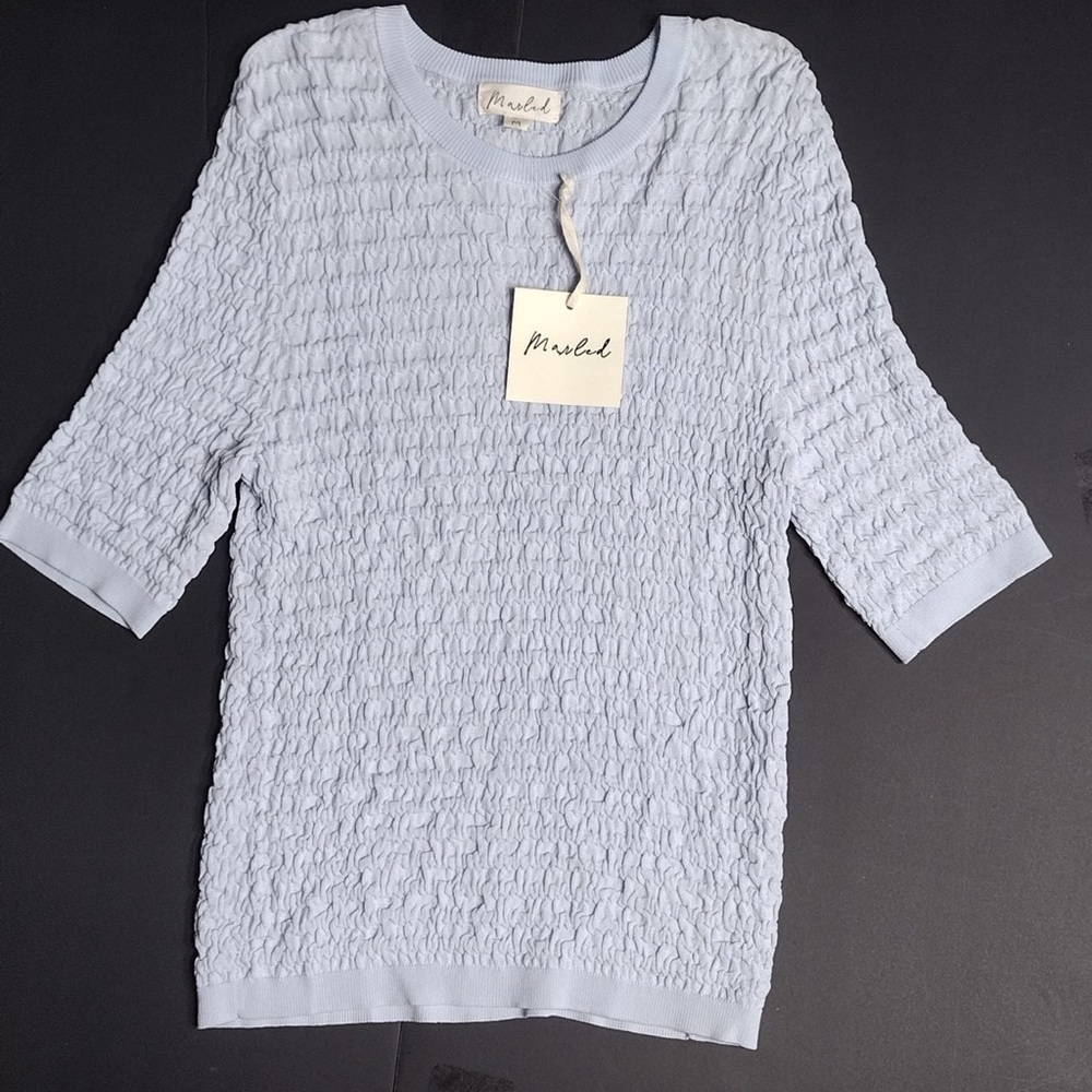 Marled Cloud Blue Knit Top size M brand new w tags - Picture 8 of 13